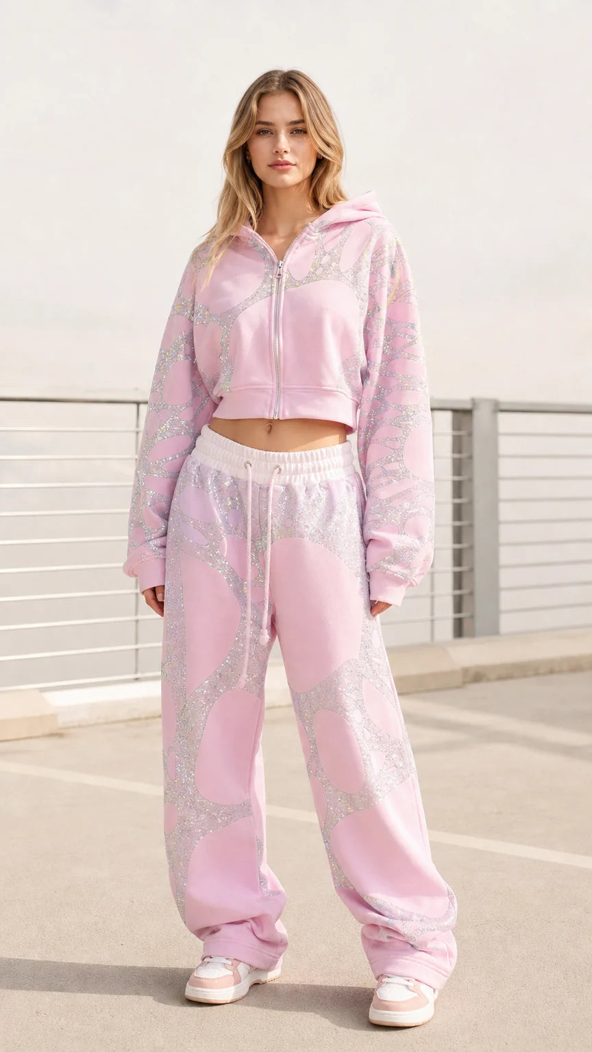 Conjunto de chándal con perlas