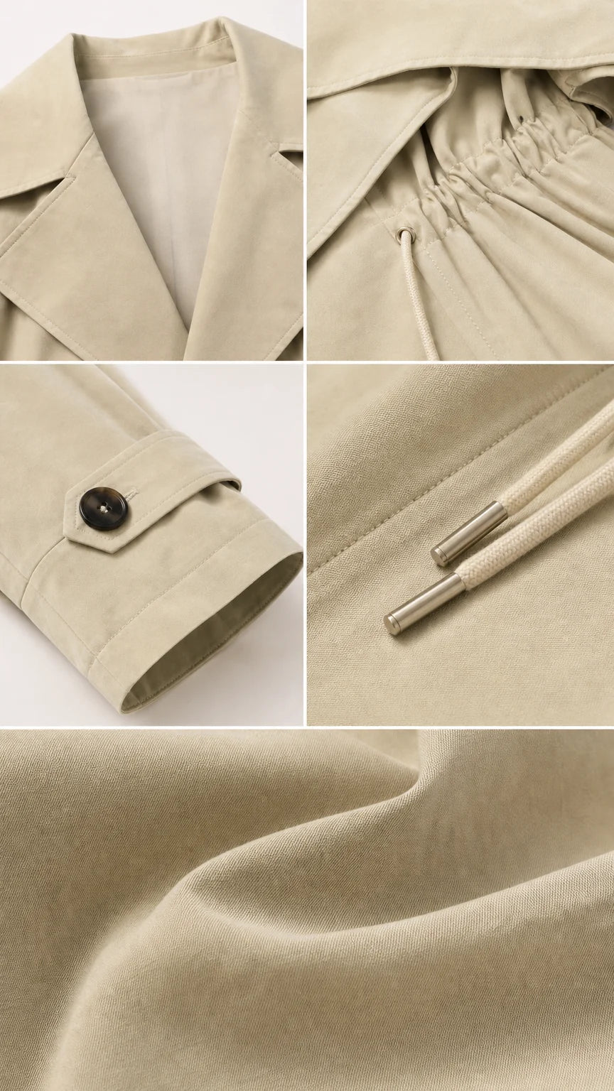 Chaqueta trench corta con cordón en la cintura