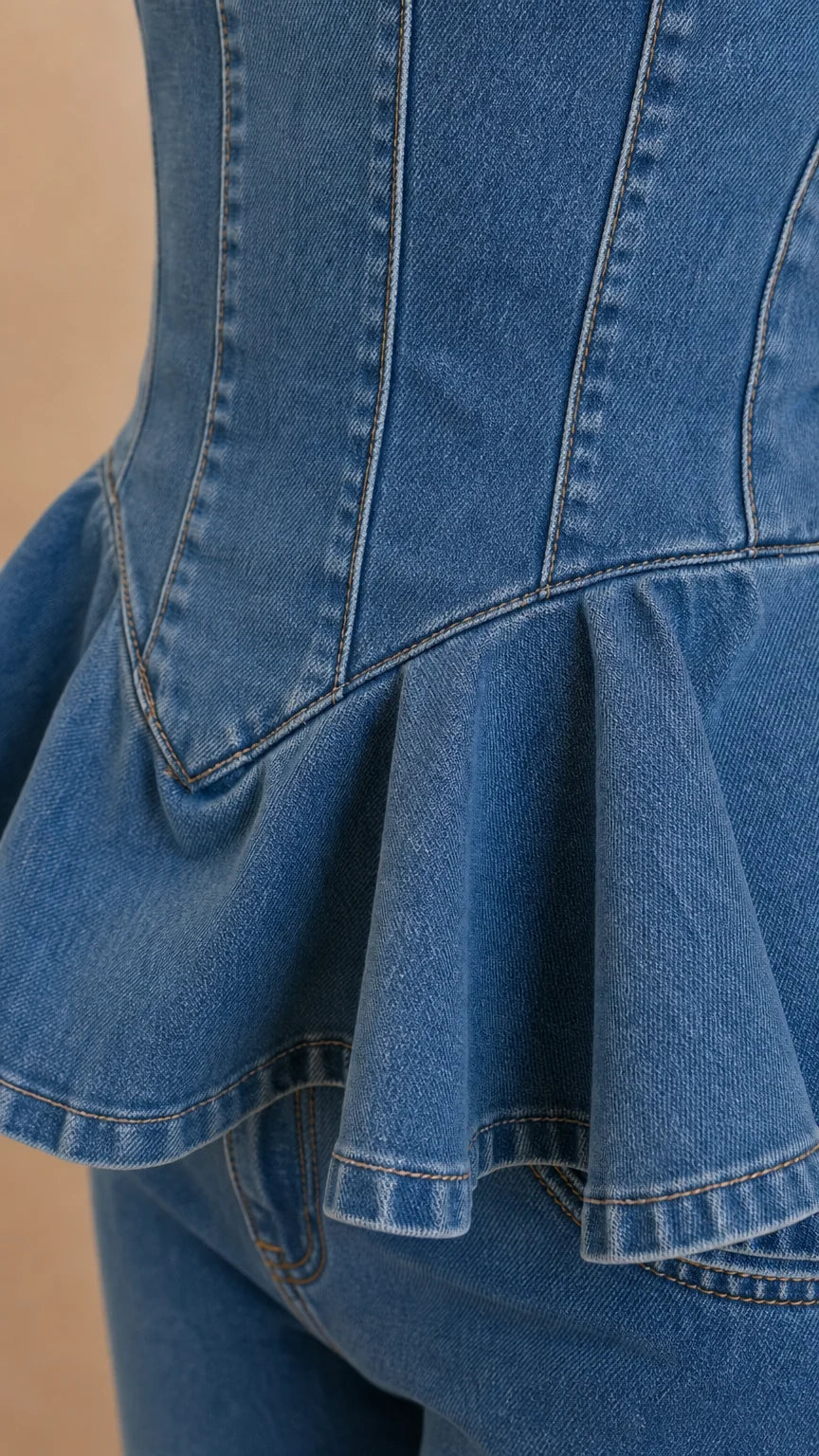 Conjunto vaquero corsé y pantalón ancho