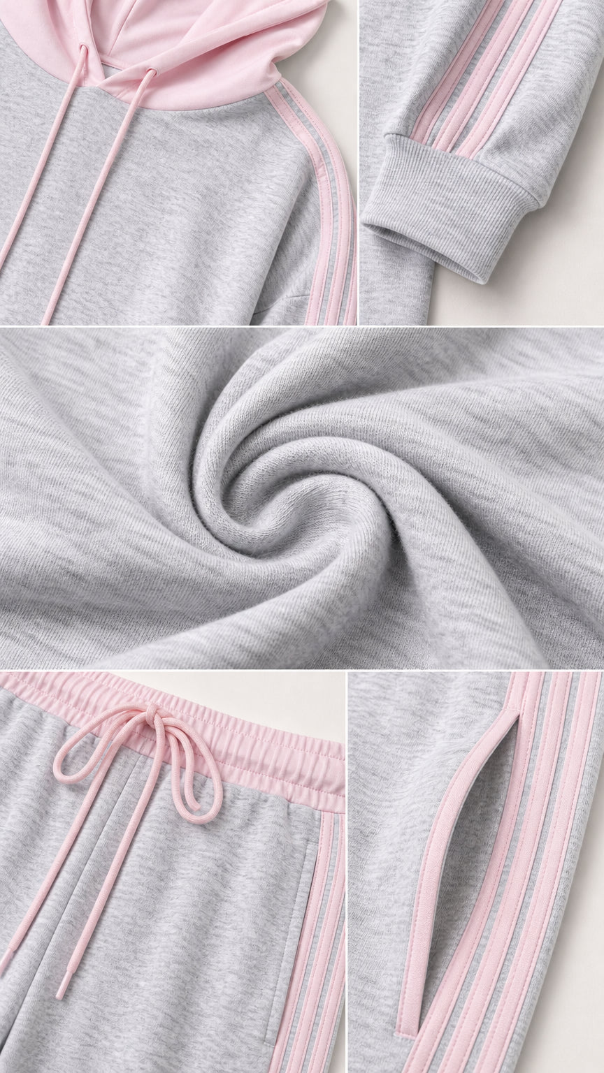 Conjunto de chándal con sudadera de rayas y pantalón ancho
