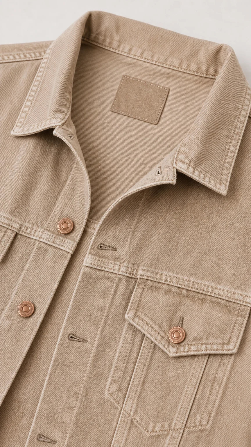 Conjunto vaquero desgastado con chaqueta corta y pantalón ancho