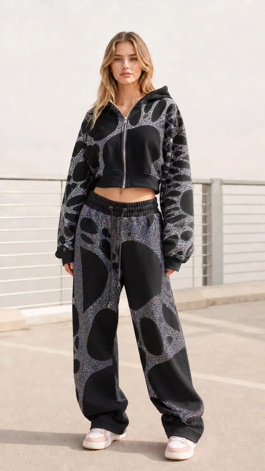 Conjunto de chándal con perlas