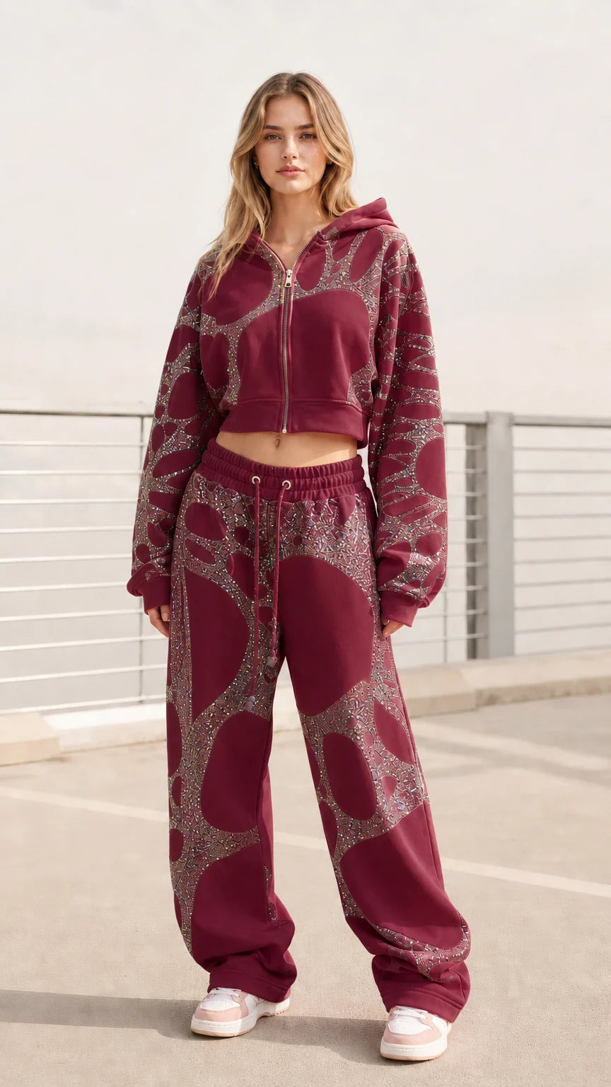 Conjunto de chándal con perlas