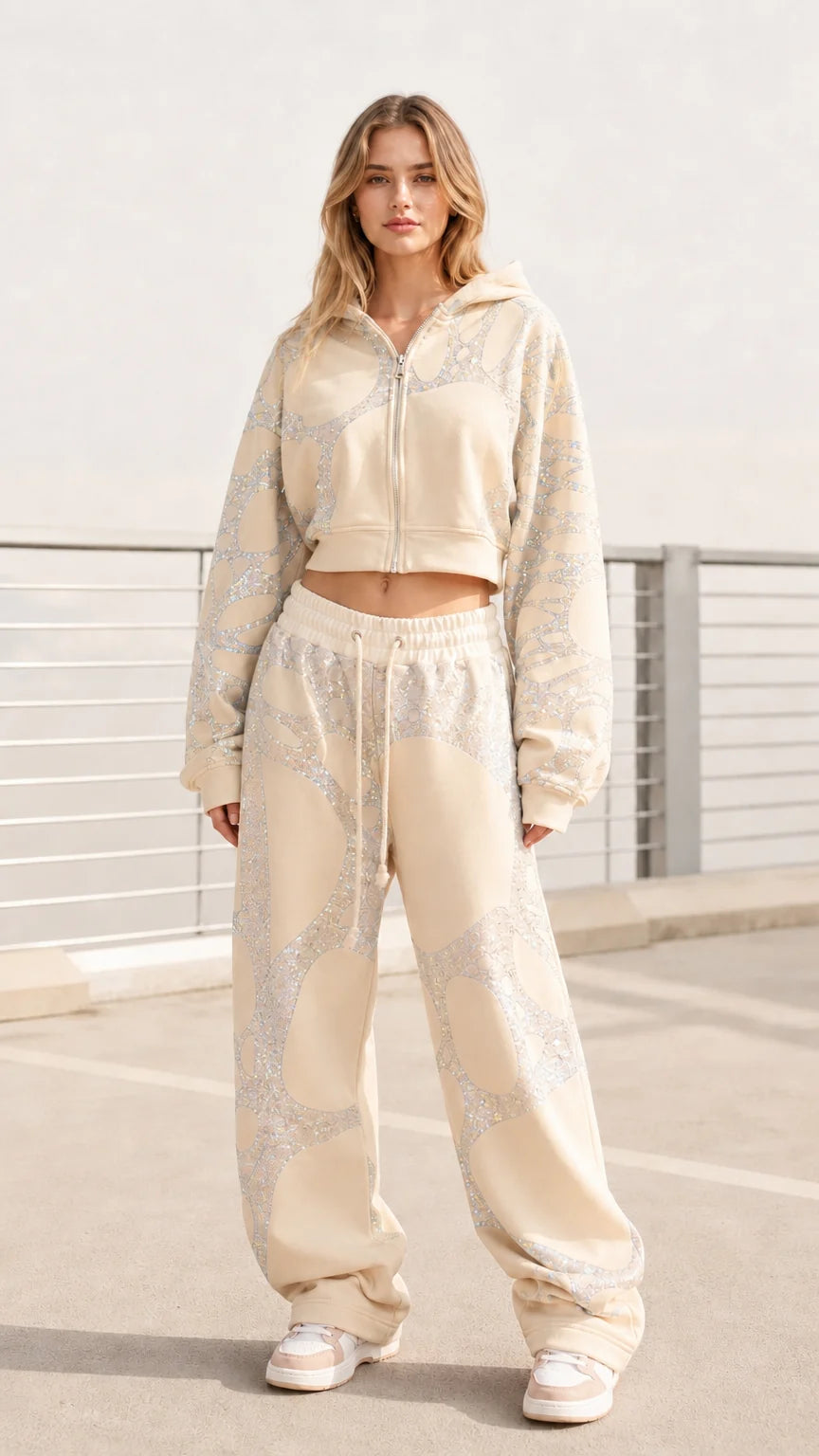 Conjunto de chándal con perlas
