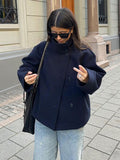 Chaqueta corta elegante y lujosa de doble botonadura