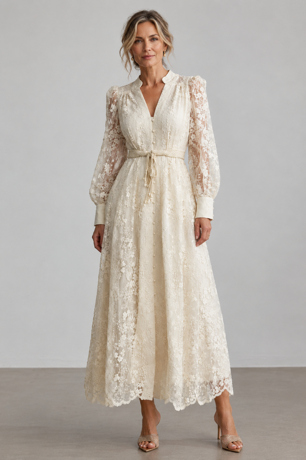 Vestido Midi con Escote en V