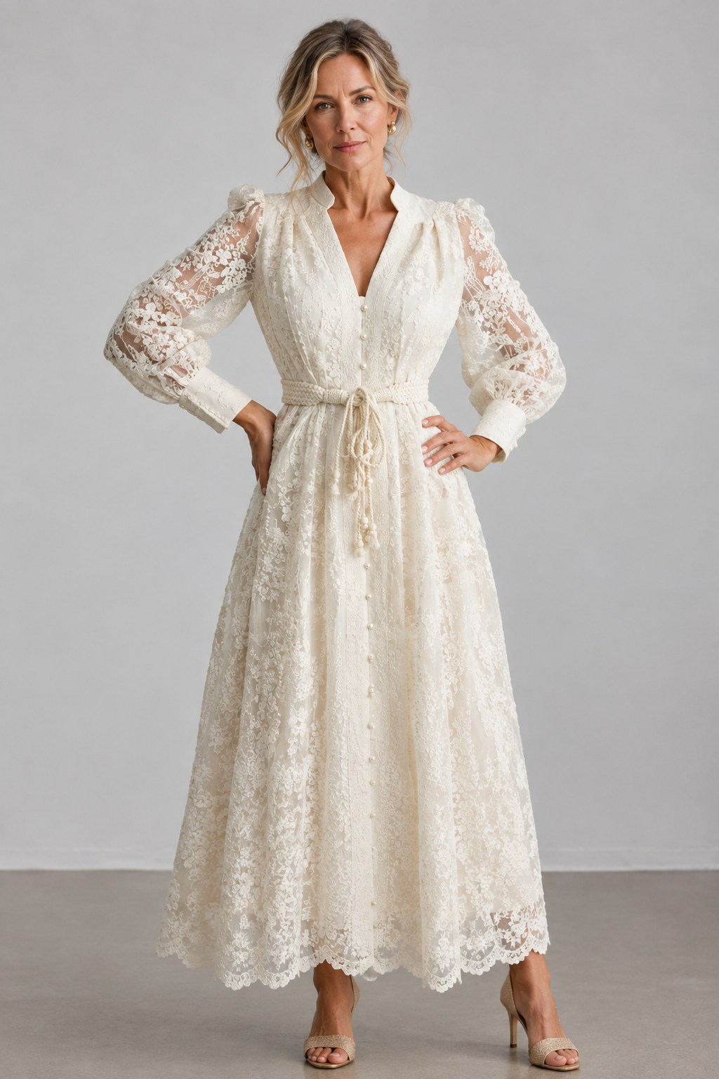 Vestido Midi con Escote en V