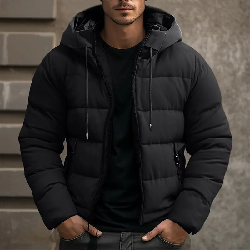 Chaqueta acolchada de invierno con capucha.