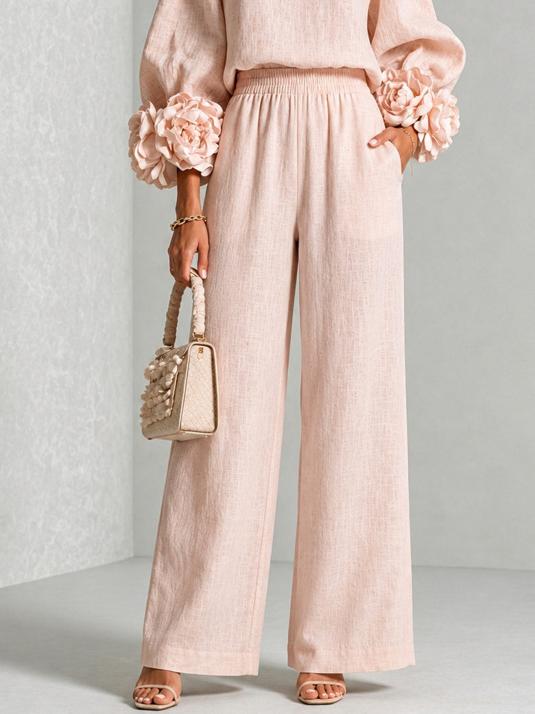 Conjunto de dos piezas con puños florales