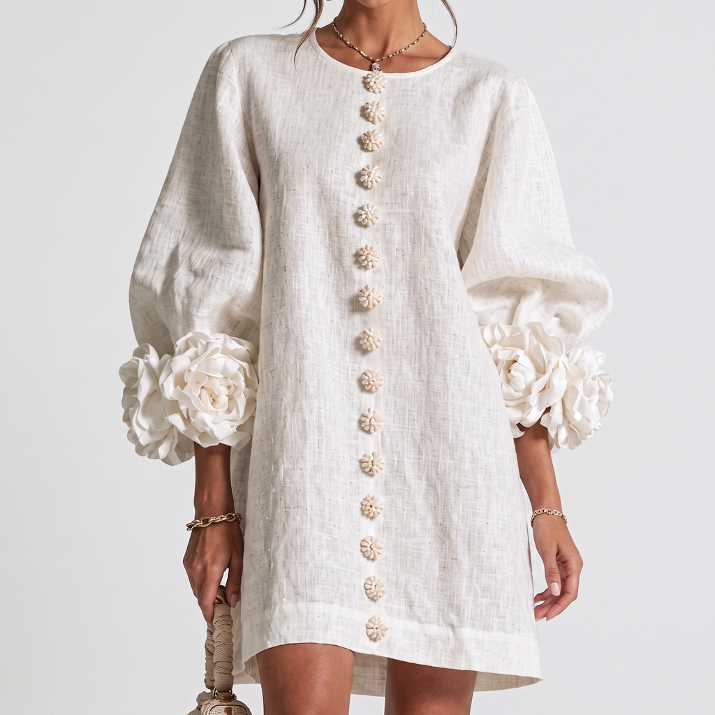 Vestido con estampado floral en relieve