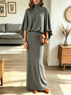 Conjunto elegante de top y falda