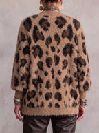 Cárdigan oversize de leopardo con botones