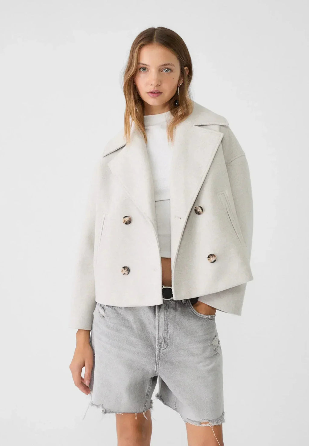 Chaqueta cruzada cómoda y elegante