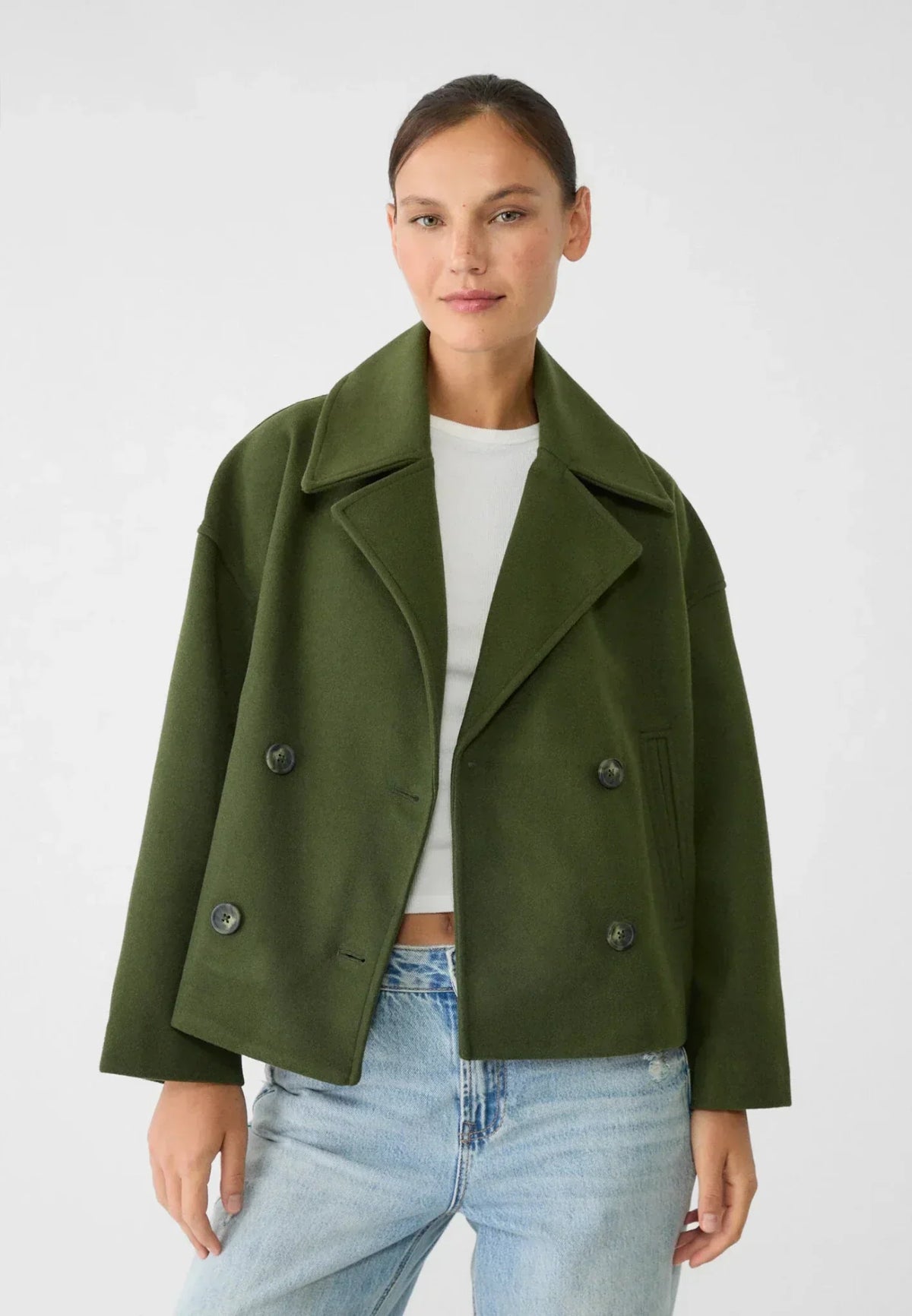 Chaqueta cruzada cómoda y elegante